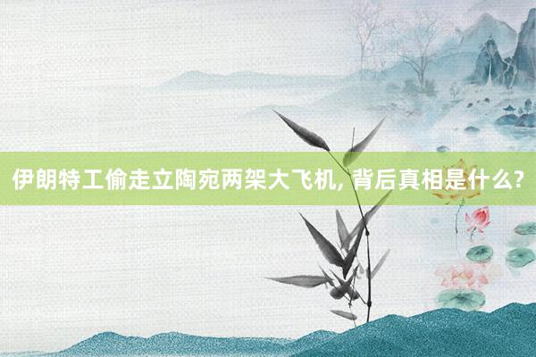 伊朗特工偷走立陶宛两架大飞机, 背后真相是什么?