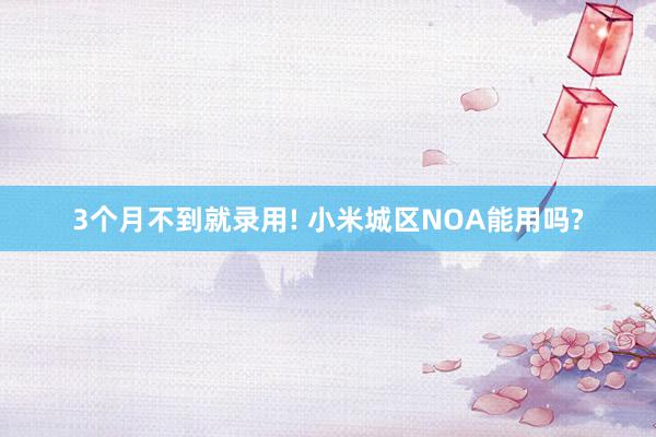 3个月不到就录用! 小米城区NOA能用吗?