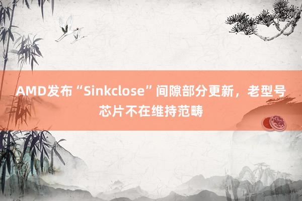 AMD发布“Sinkclose”间隙部分更新，老型号芯片不在维持范畴