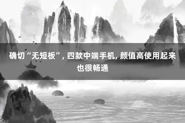 确切“无短板”, 四款中端手机, 颜值高使用起来也很畅通