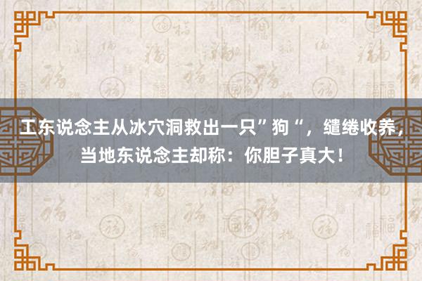 工东说念主从冰穴洞救出一只”狗“，缱绻收养，当地东说念主却称：你胆子真大！