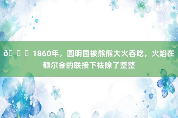 🌞1860年，圆明园被熊熊大火吞吃，火焰在额尔金的联接下袪除了整整