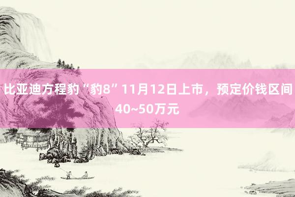 比亚迪方程豹“豹8”11月12日上市，预定价钱区间40~50万元